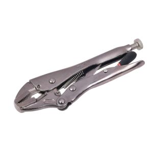 Tactix Chrome-Vanadium Steel Straight Jaw Locking Plier with Comfort Grip Silver 7inch